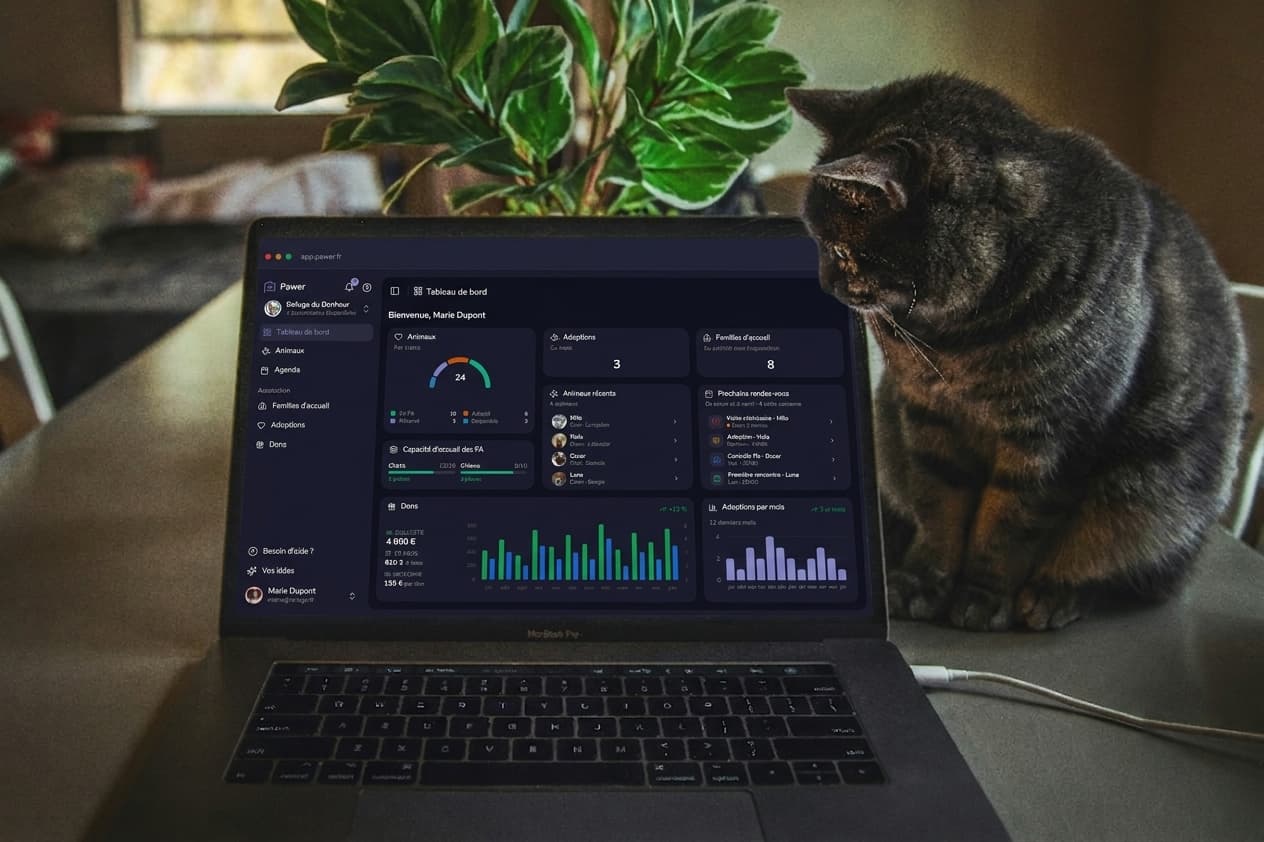 Interface of Pawer — Animal Welfare Association Management Software
